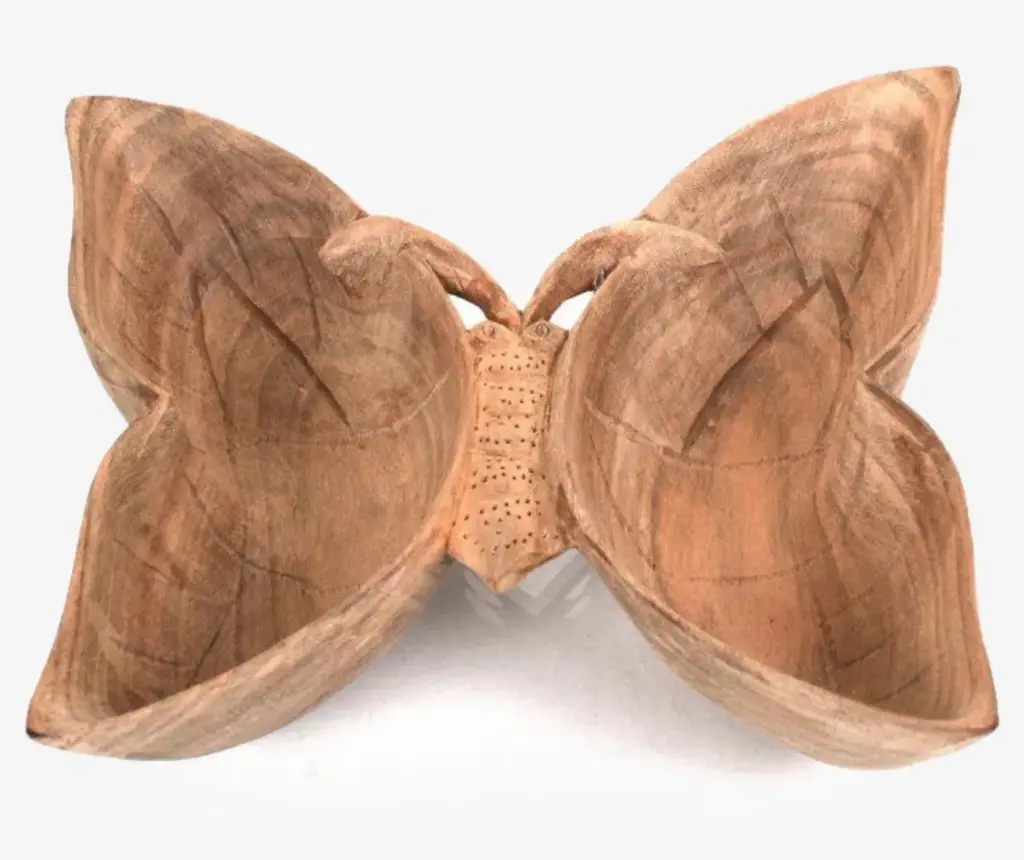 Walnut Wood Handmade Butterfly Bowl