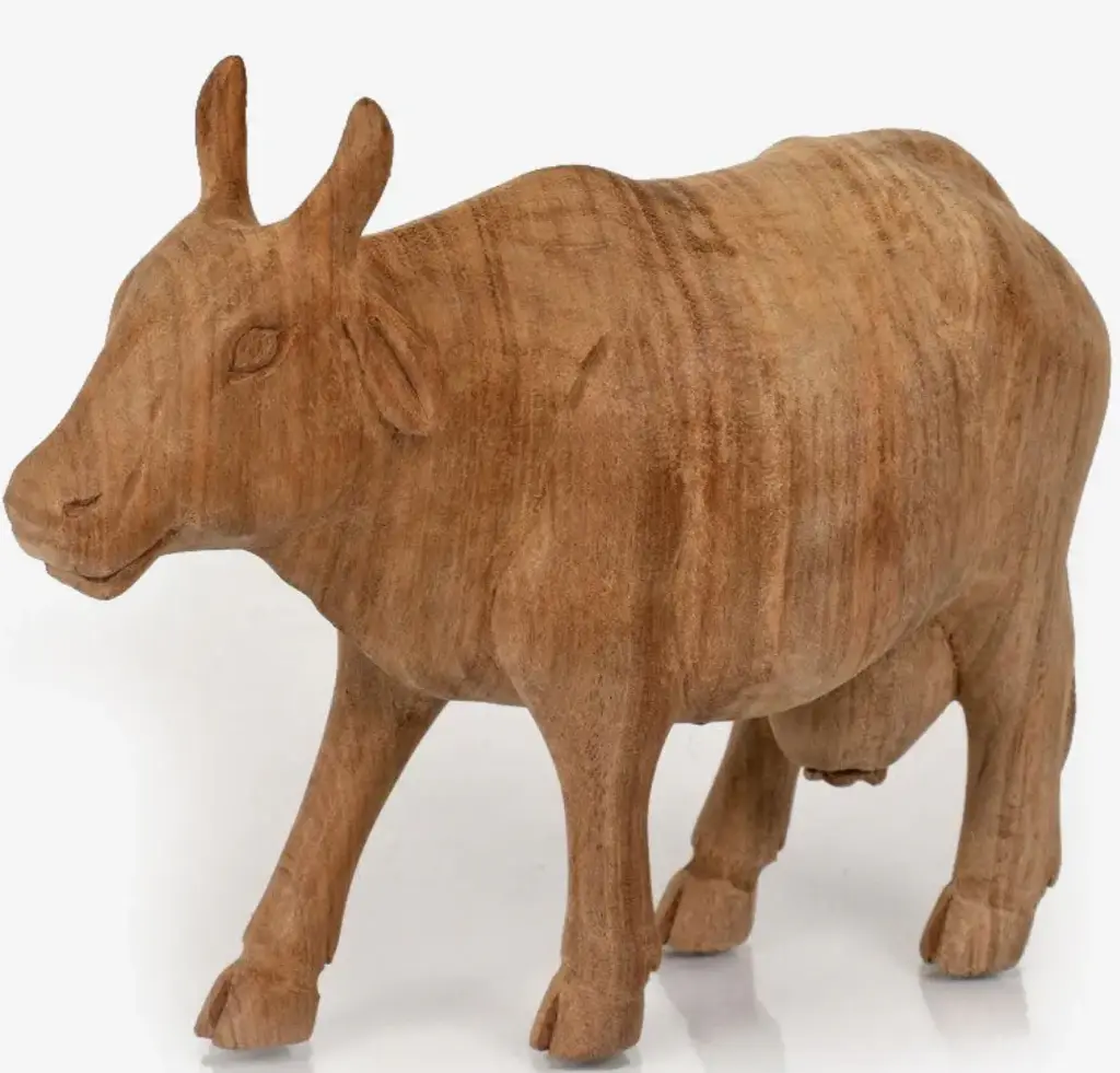 Walnut Wood Handcrafted Cow