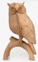 Walnut Wood Carved Curious Owl