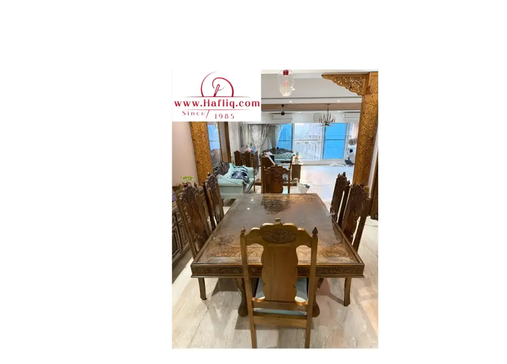 Handcrafted walnut dining for elegant gatherings.