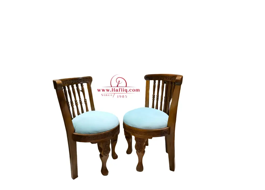Charming Carved Wood Chairs from Kashmir