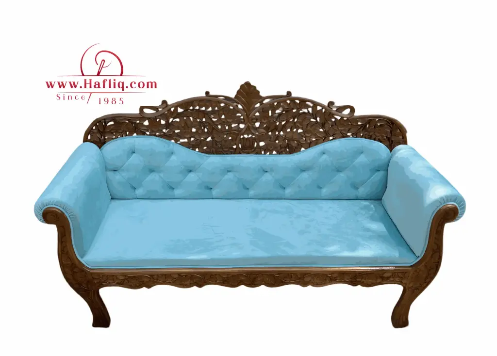 🛋️ Kashmiri Walnut Wood Carved Sofa