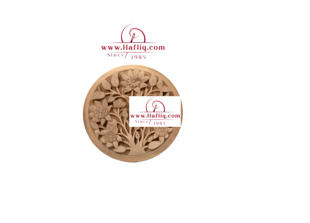 🌸 Hand-Carved Walnut Floral Medallion