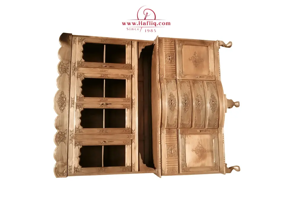 Intricately Carved Kashmiri Wooden Display Cabinet