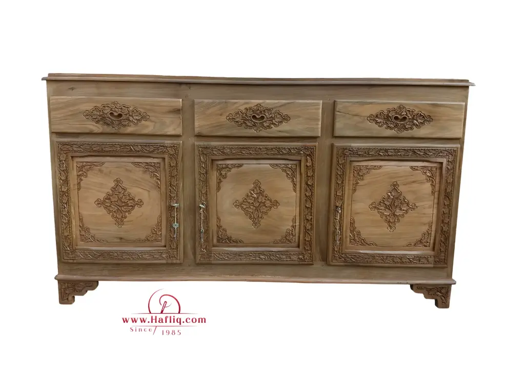 Balinese Carved Elegance: A Buffet Sideboard