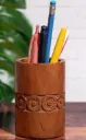 Walnut wood carved Pen / Pencil Holder