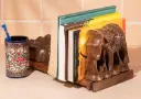 Walnut wood carved Elephant design Extendable Book Holder