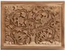 Mystic Flower Engraved Walnut Wood Wall Plate