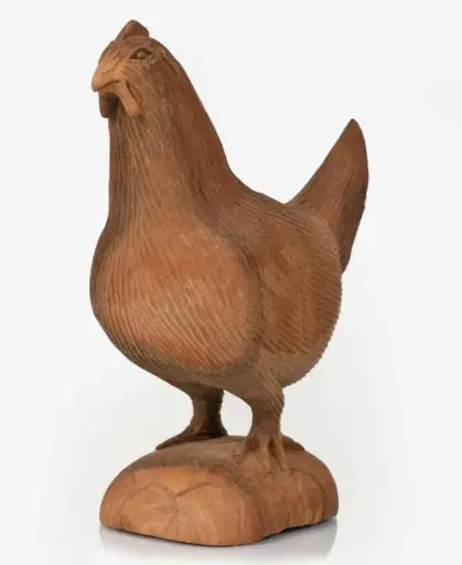 Walnut Wood Handcrafted Hen