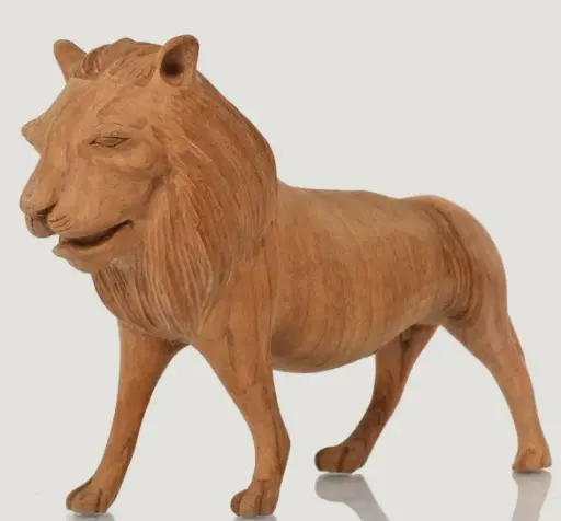 Walnut Wood Handmade Decorative Lion