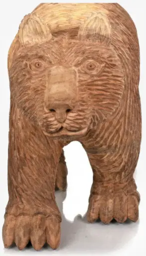 Walnut Wood Handcrafted Sculpted Bear