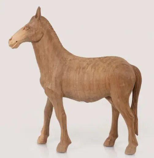 Walnut Wood Hand Carved Horse