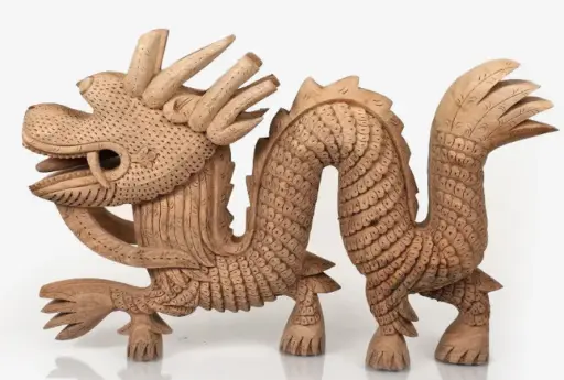 Walnut Wood Hand Carved Dragon