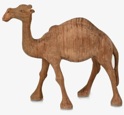 Walnut Wood Carved Desert Camel