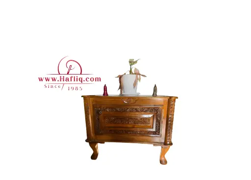 Handcrafted Kashmiri carved wooden chest.