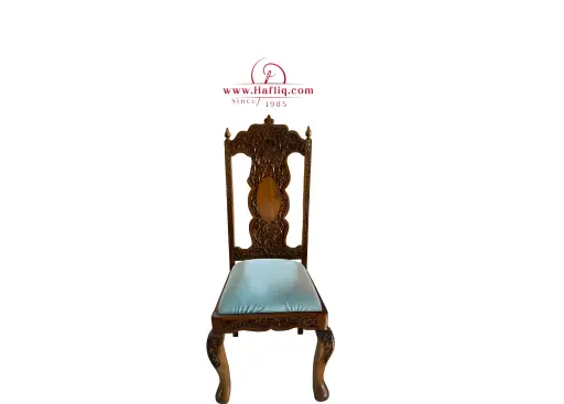 Exquisite Kashmiri hand-carved wooden chair.