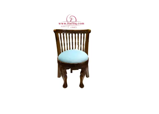 Petite Kashmiri hand-carved wooden chair.