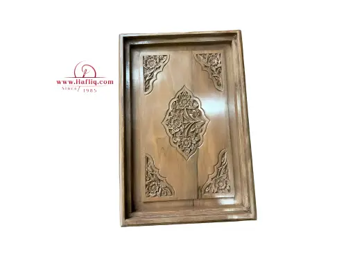 Beautiful Kashmiri Hand-Carved Wooden Tray