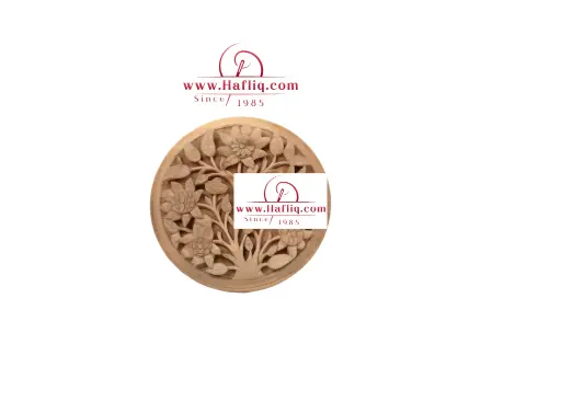 🌸 Hand-Carved Walnut Floral Medallion