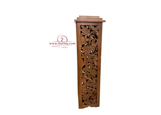 Intricately Carved Kashmiri Wooden Floor Lamp Base