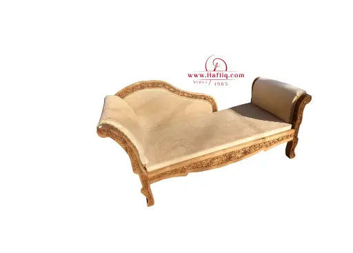 Elegant Kashmiri Carved Wood Diwan Sofa