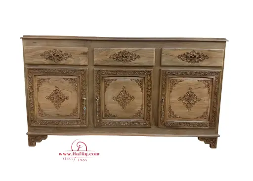 Balinese Carved Elegance: A Buffet Sideboard