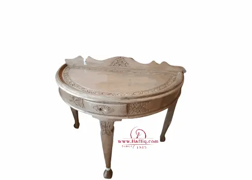 Elegant Carved Console: Half-Moon Table