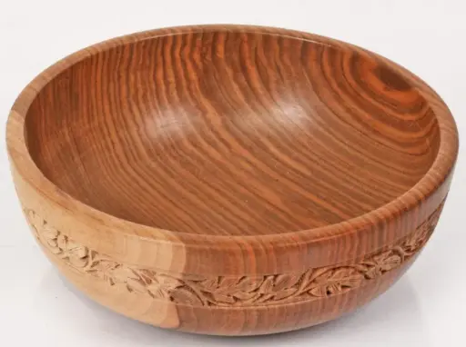 Walnut Wood Minimalist Carved Bowl