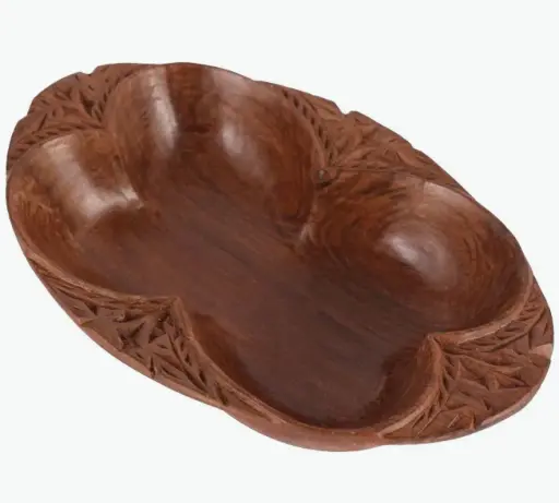 Walnut Wood Oval Serving Bowls