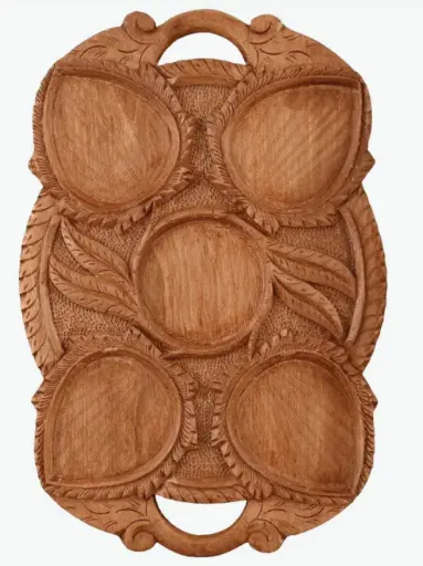 Carved Glass Serving Tray