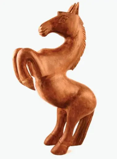 Walnut Wood Bent Front Knees Horse (Large)